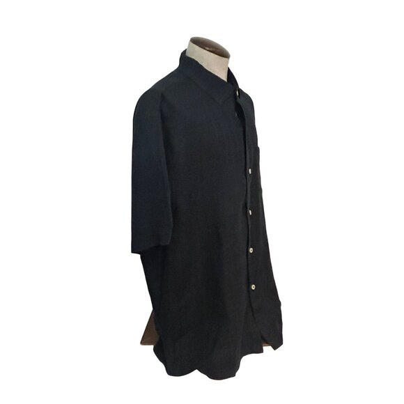 Tommy Bahama Black Short Sleeve Button-Up Shirt XL Linen - Picture 2 of 5